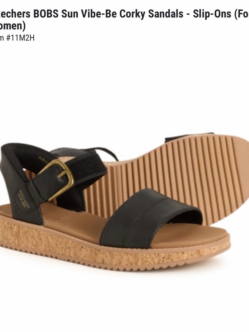 NWT Skechers Black Sun Vibe-Be Corky Sanadals - Slip- Ons